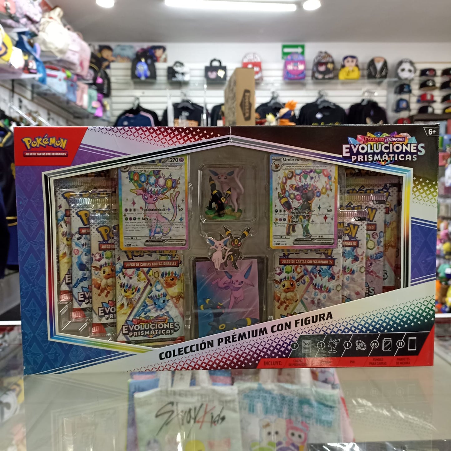 TCG Pokemon Escarlata y Púrpura Evoluciones Prismaticas Colleción Prémium con figura (Español)