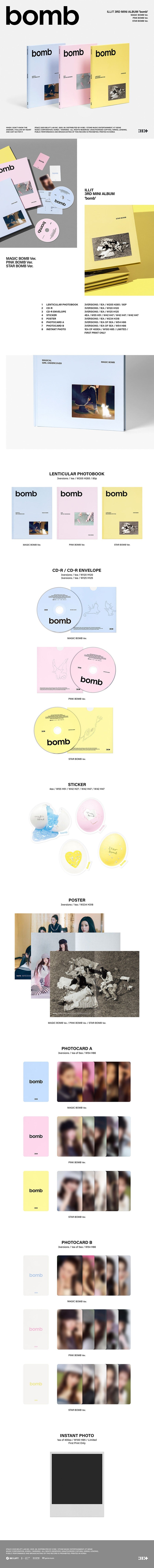 Album Kpop ILLIT — bomb 3rd Mini Álbum Original