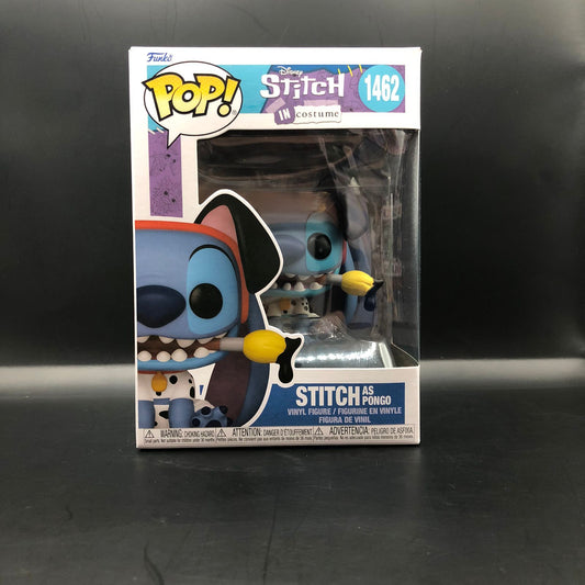 Funko Pop de Stitch disfrazado de Pongo de la película "101 Dálmatas" disney #1462