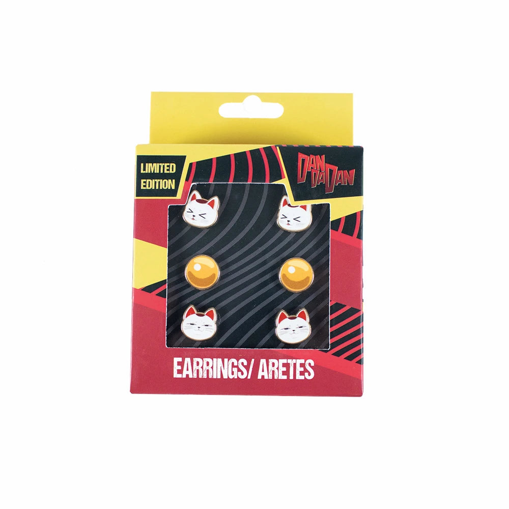 Aretes De Acero Inoxidable-Set De 3 Pares-Edicion Limitada-Turbo Abuela-Dan Da Dan