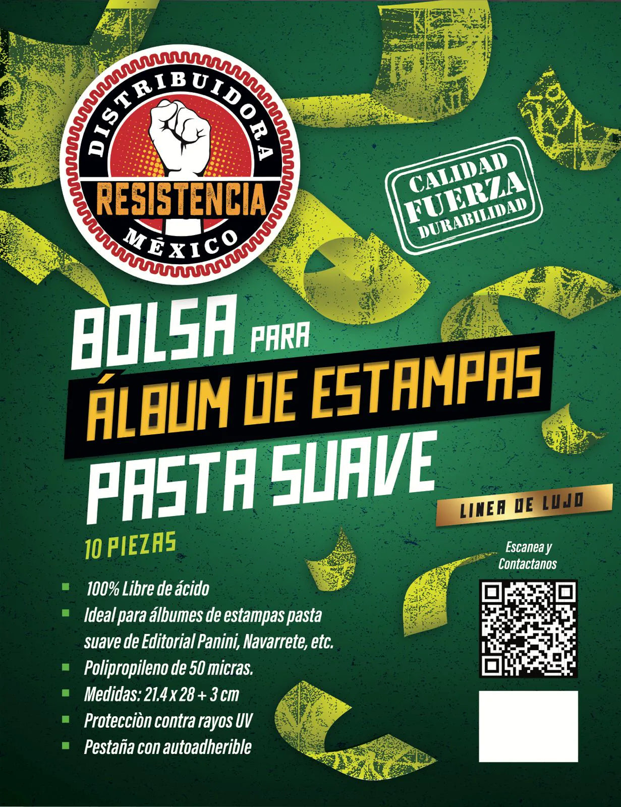 Bolsa Álbum de Estampas Pasta Suave 10 piezas