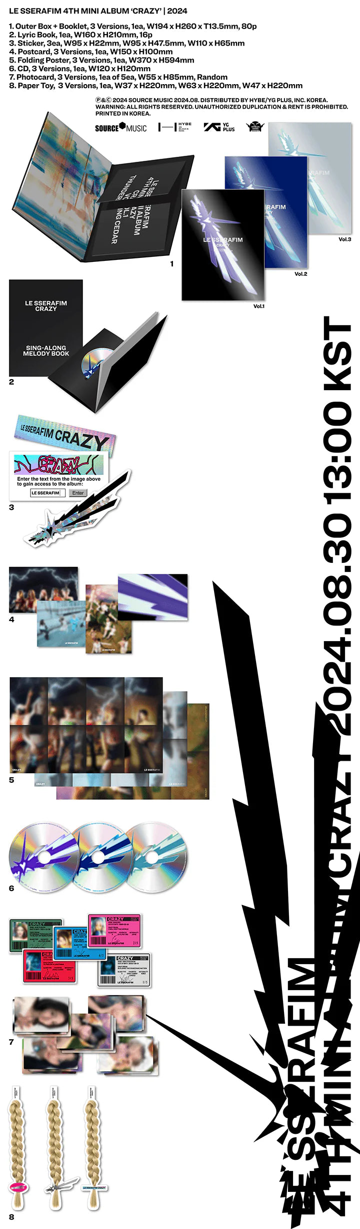 LE SSERAFIM - CRAZY 4TH MINI ALBUM PHOTOBOOK RANDOM