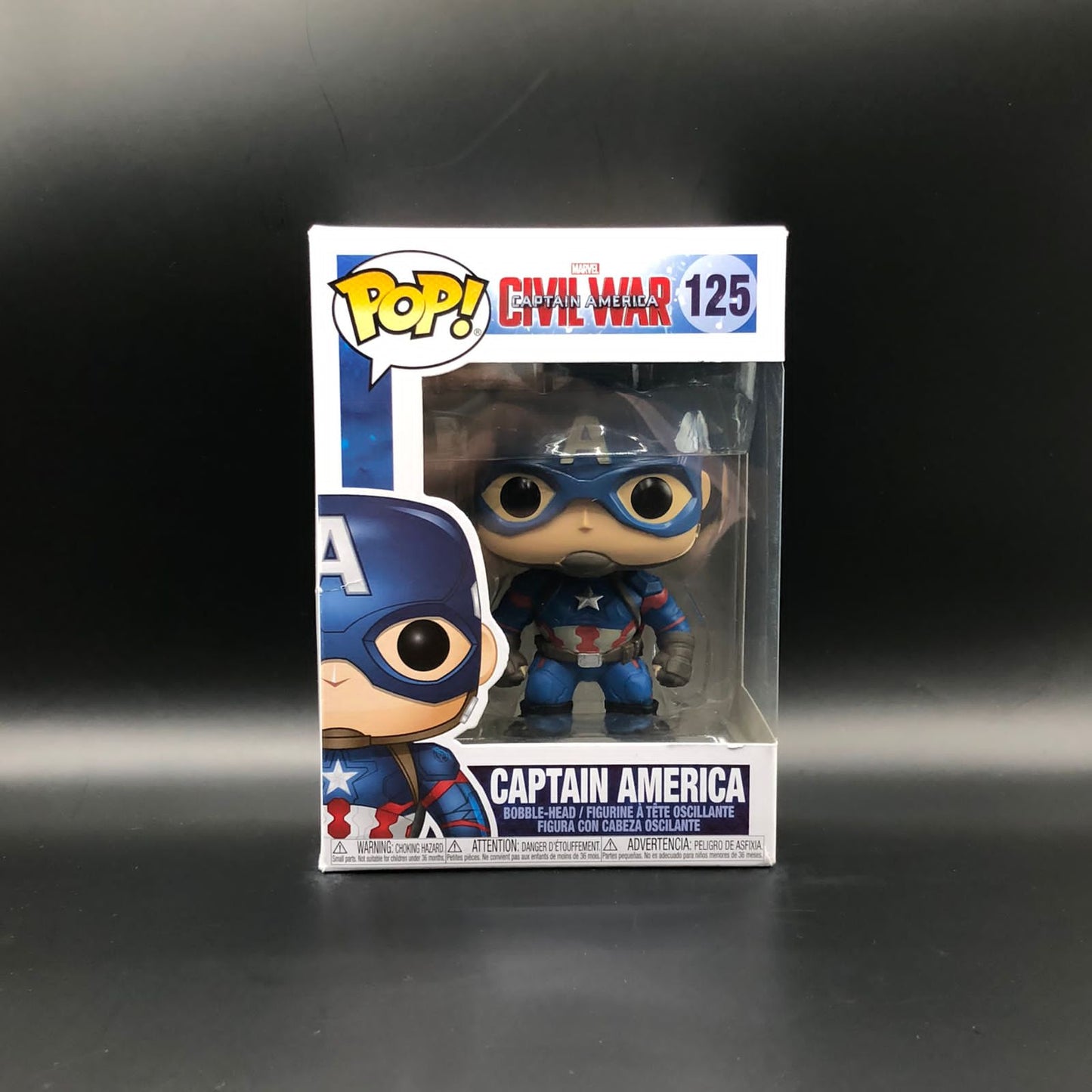 Funko Pop de Capitán América de la película "Civil War" de marvel #125