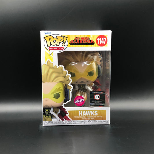 Funko Pop de Hawks de My Hero Academia, "Flocked" exclusiva de Chalice Collectibles.#1147