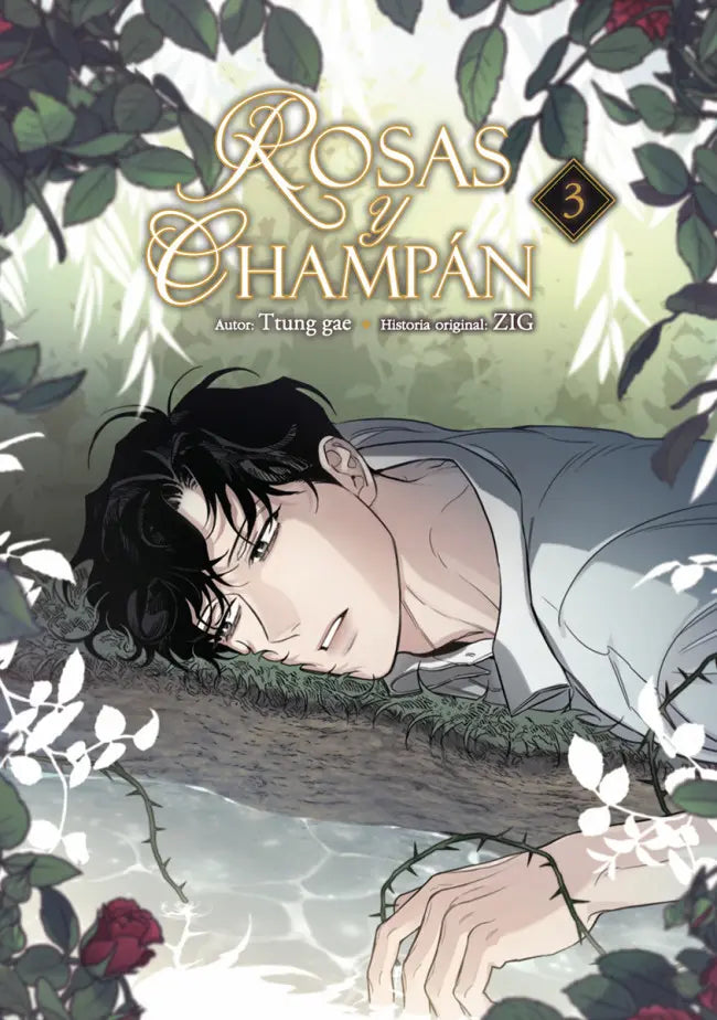 Portada de Rosas y Champaña Volumen 3, manhwa BL en español - Anime Store