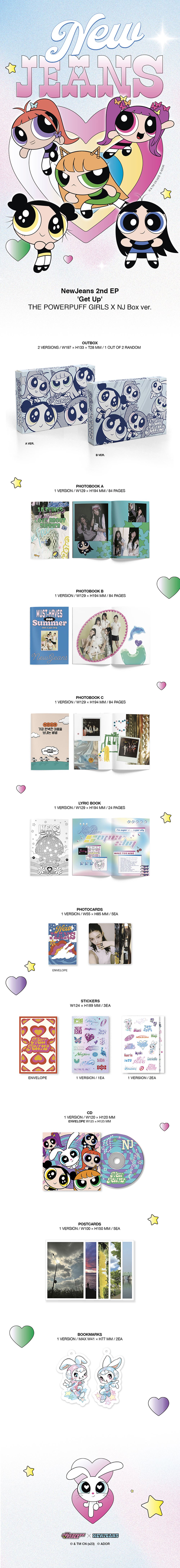 Album Kpop NewJeans — Get Up 2nd EP (The Powerpuff Girls x NJ Box Ver.) Original