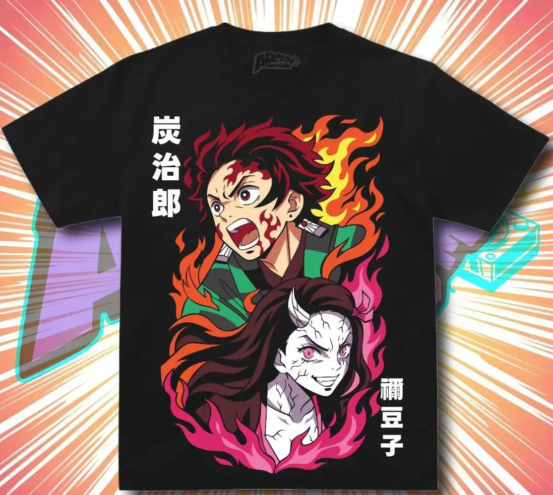 Playera demon slayer tanjiro y nezuko
