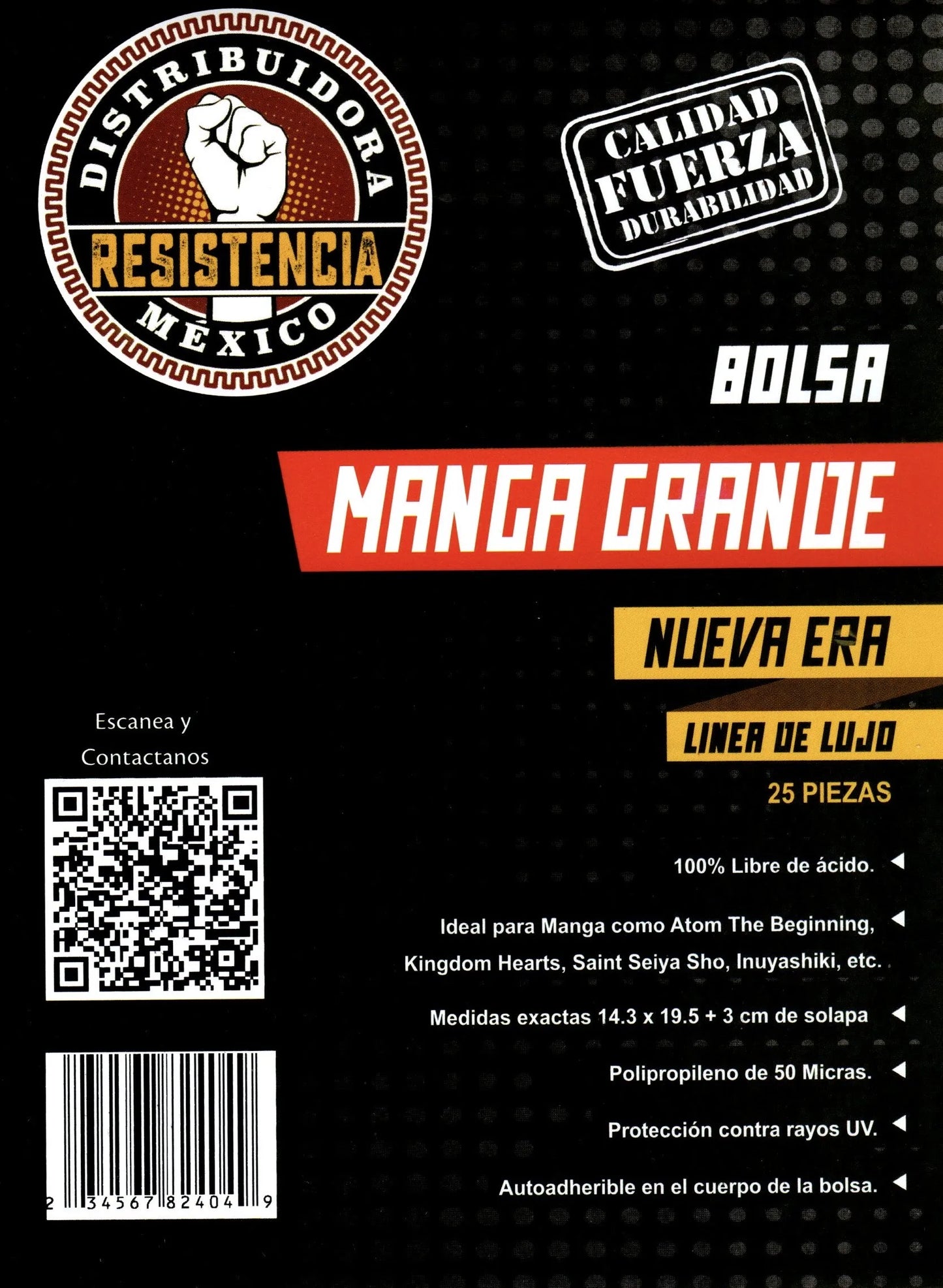 Bolsa Manga Grande Lujo Nueva Era 25 pzas