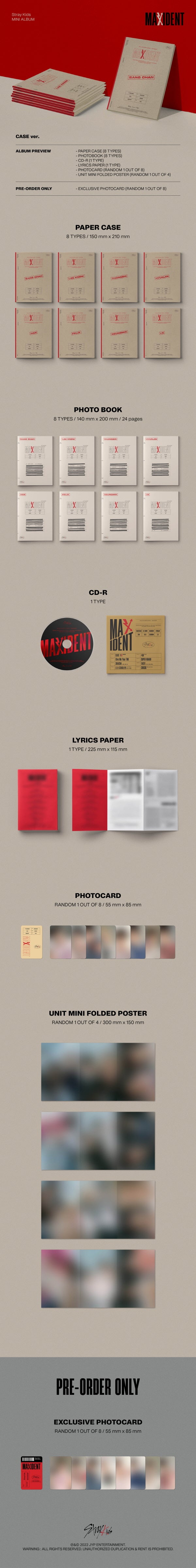 STRAY KIDS - MAXIDENT 7TH MINI ALBUM (CASE VER.)