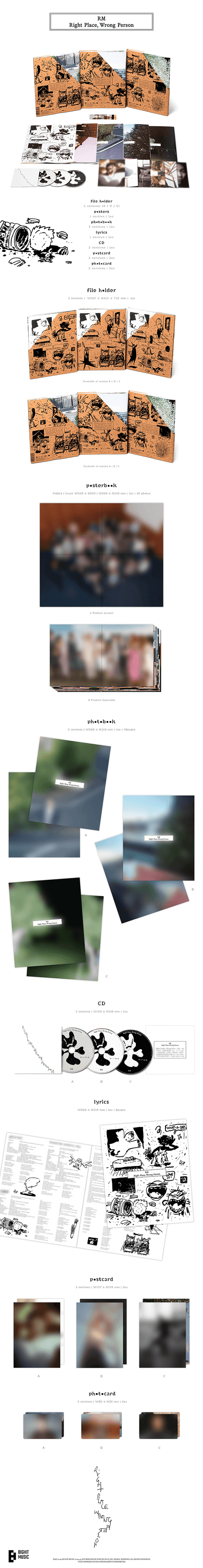 RM - RIGHT PLACE, WRONG PERSON SOLO 2ND ALBUM PHOTOBOOK SET