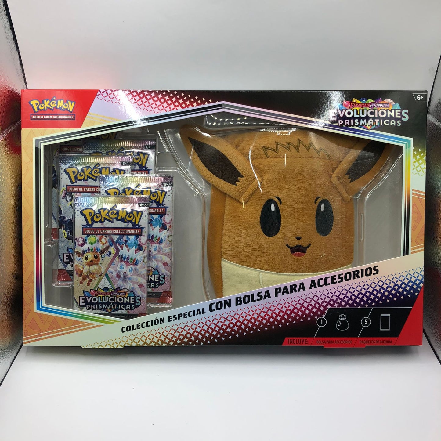 Pokémon TCG Escarlata y Purpura Evoluciones Prismáticas Colección especial con bolsa