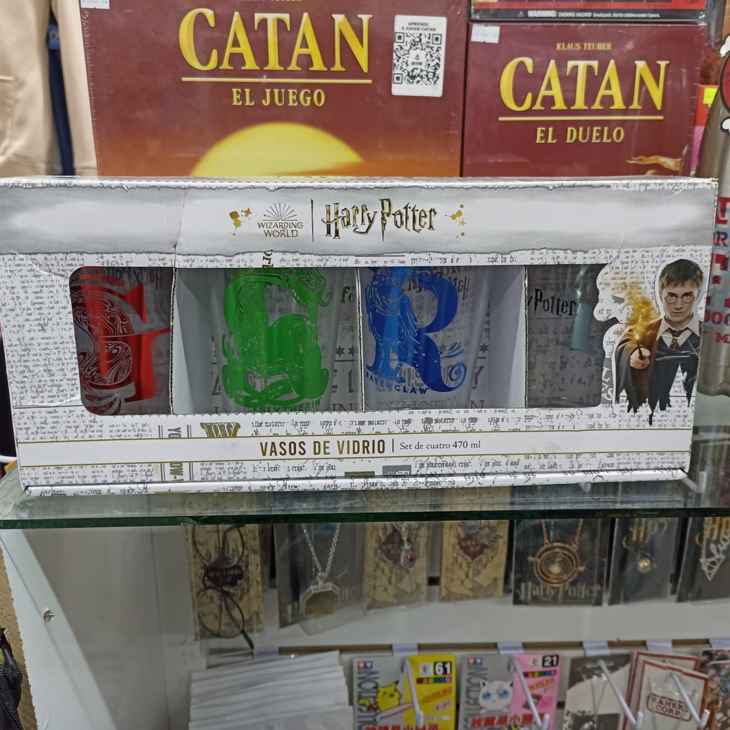 Set de vasos de vidrio harry potter
