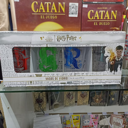 Set de vasos de vidrio harry potter