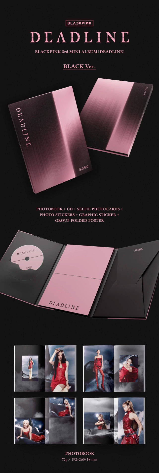 Album Kpop BLACKPINK [DEADLINE (Black Ver. / Pink Ver.)] Original | Envío a todo México - Anime SM