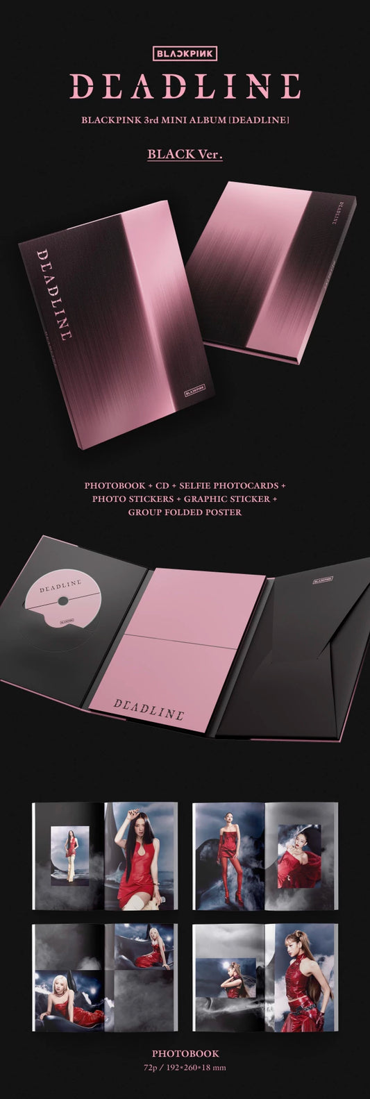 Album Kpop BLACKPINK [DEADLINE (Black Ver. / Pink Ver.)] Original | Envío a todo México - Anime SM