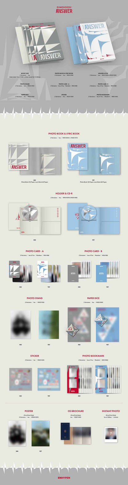 ENHYPEN - REPACKAGE ALBUM DIMENSION ANSWER