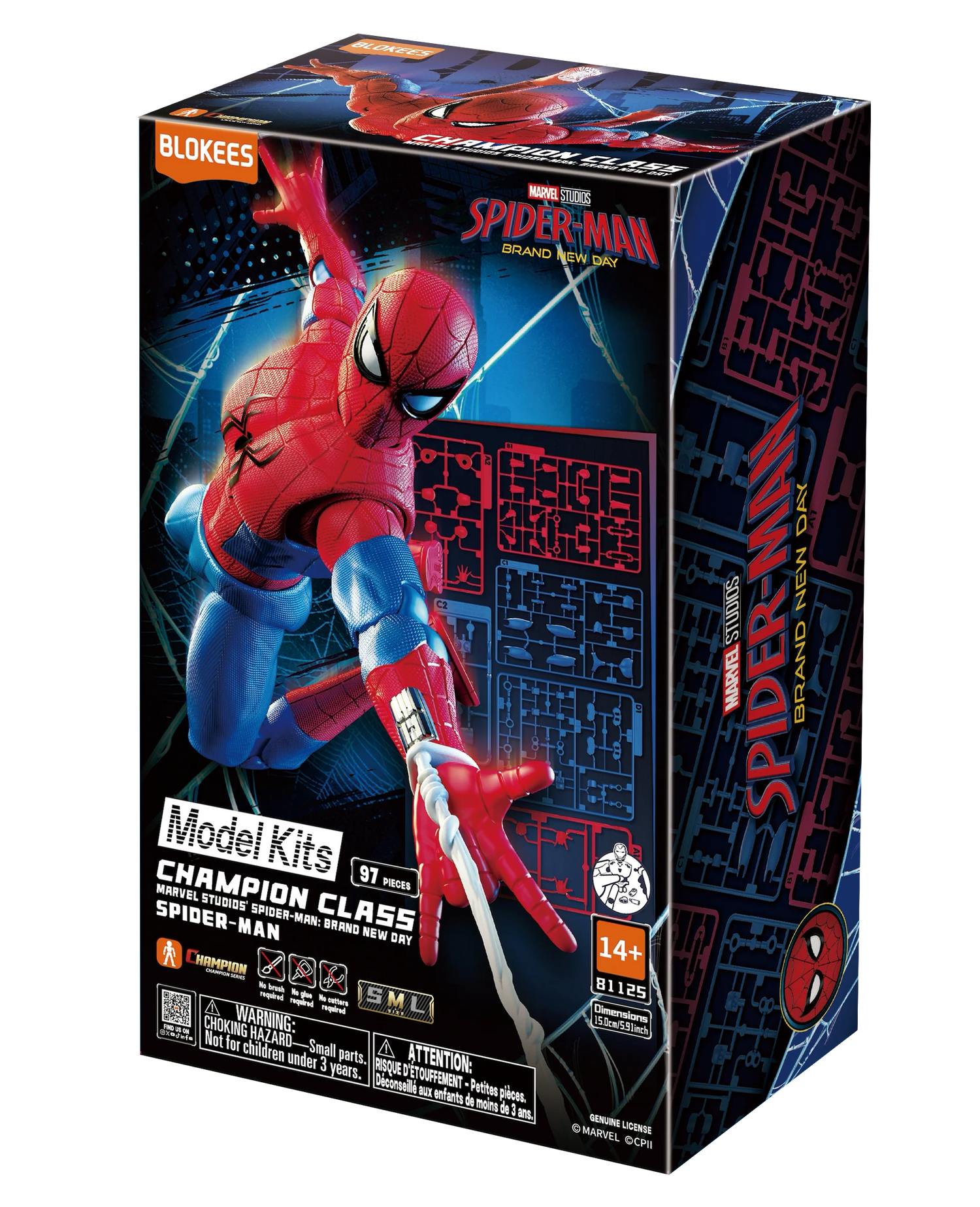 Figura Spider-Man Blokees Champion Class Model Kit Marvel Brand New Day 97 piezas