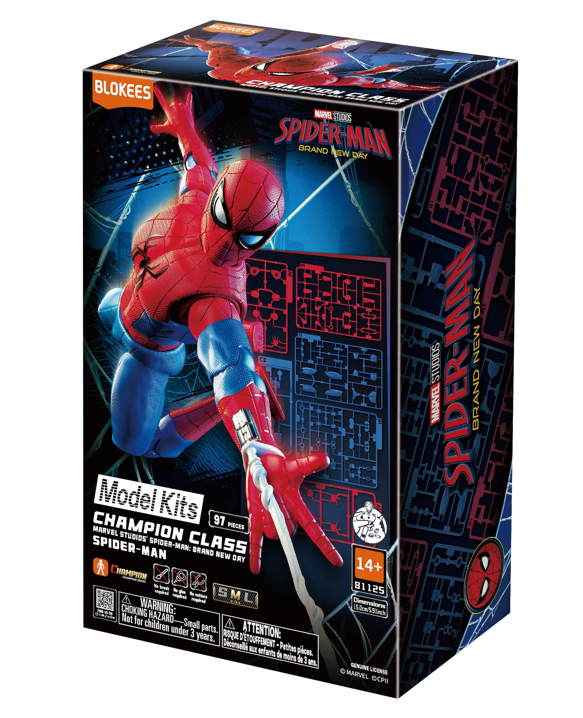 Figura Spider-Man Blokees Champion Class Model Kit Marvel Brand New Day 97 piezas