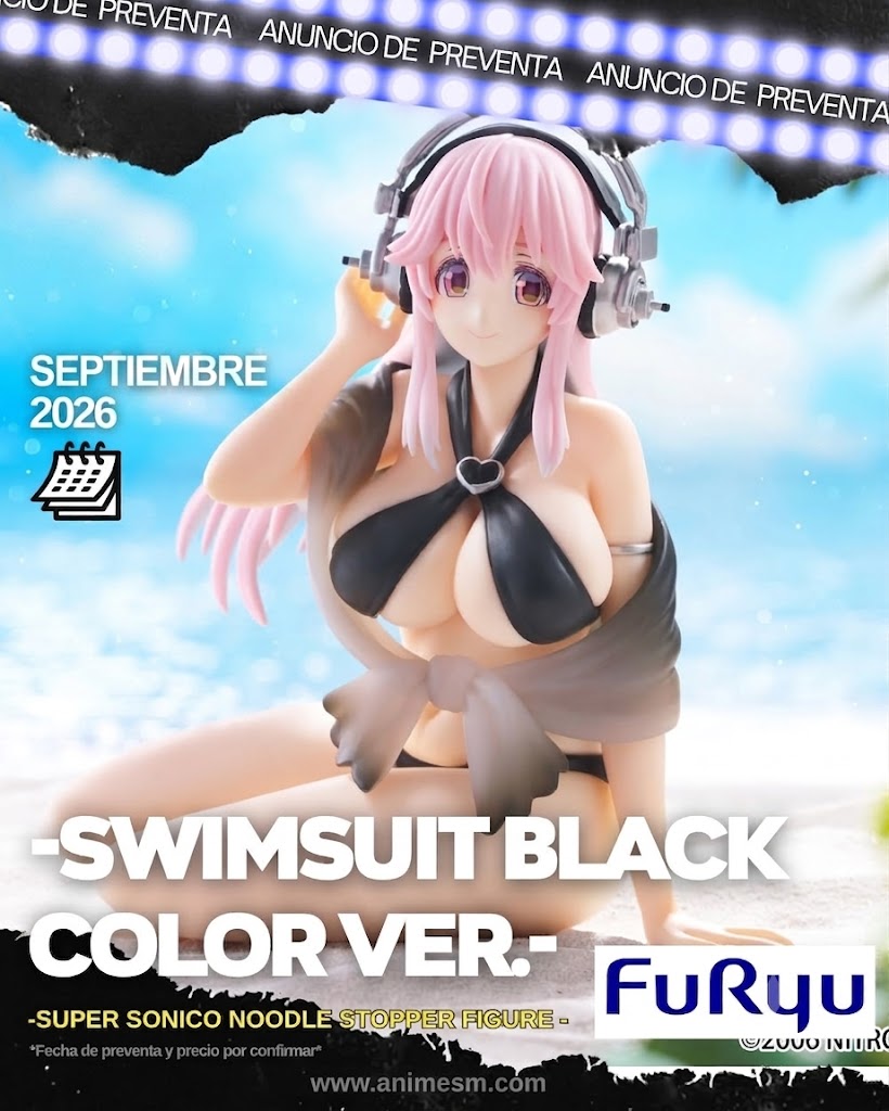 SUPER SONICO Noodle Stopper Figure -Swimsuit Black Color ver.-