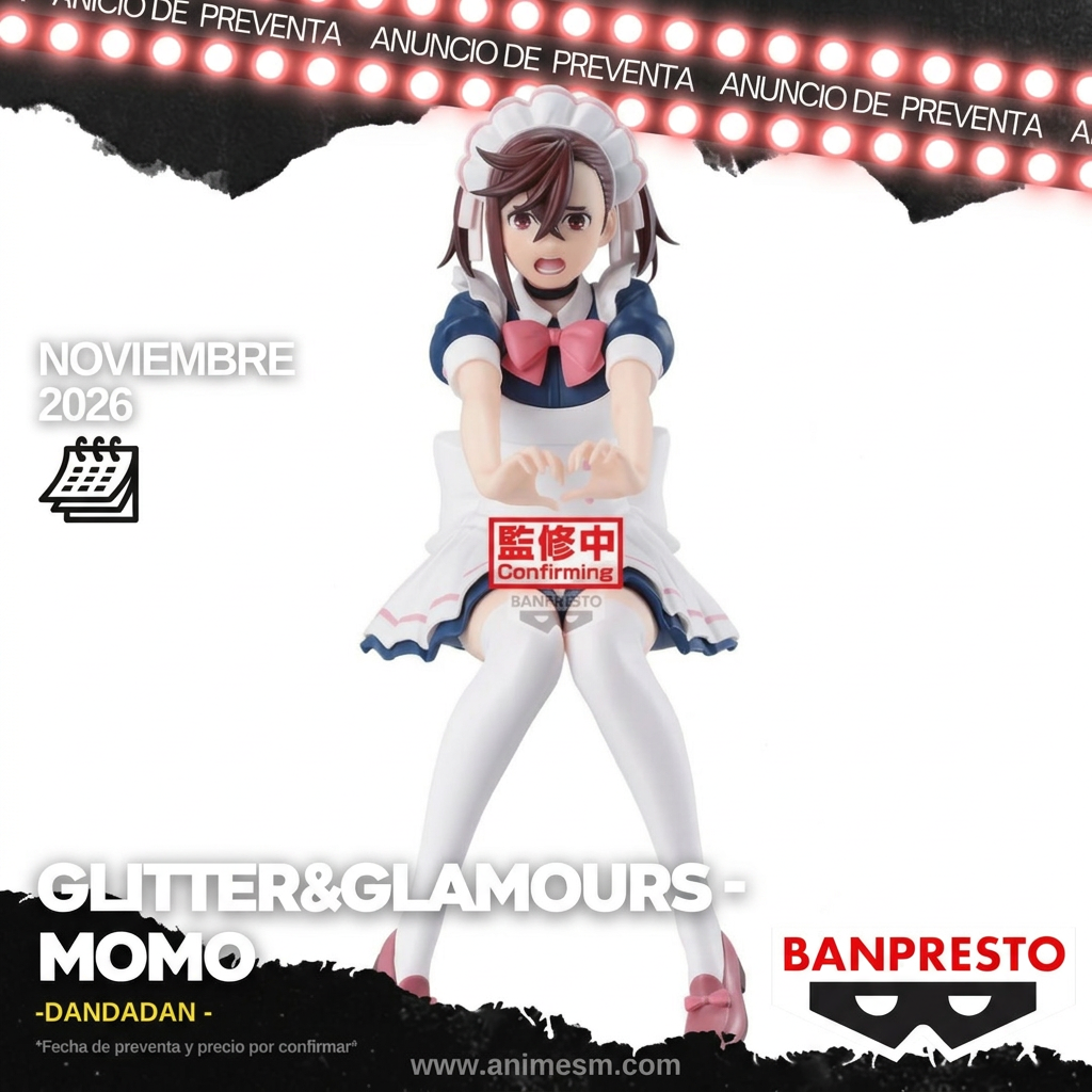Preventa Dandadan Glitter&Glamours Momo de Banpresto, llegada noviembre 2026, Anime SM