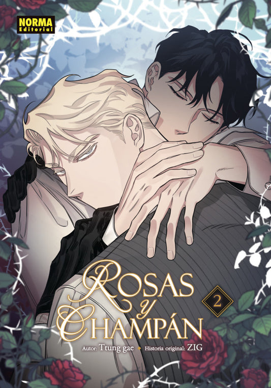 Portada de Rosas y Champaña Volumen 2, manhwa BL en español - Anime Store