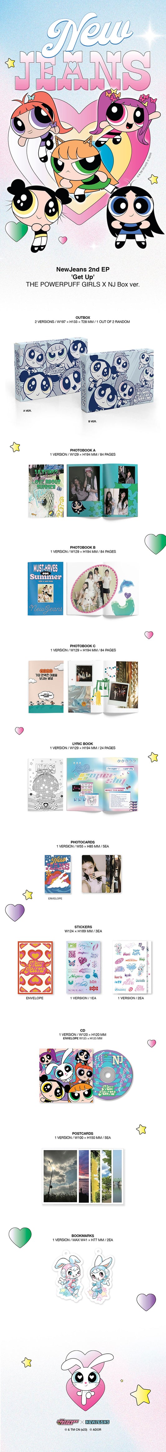Album Kpop NewJeans — Get Up 2nd EP (The Powerpuff Girls x NJ Box Ver.) Original
