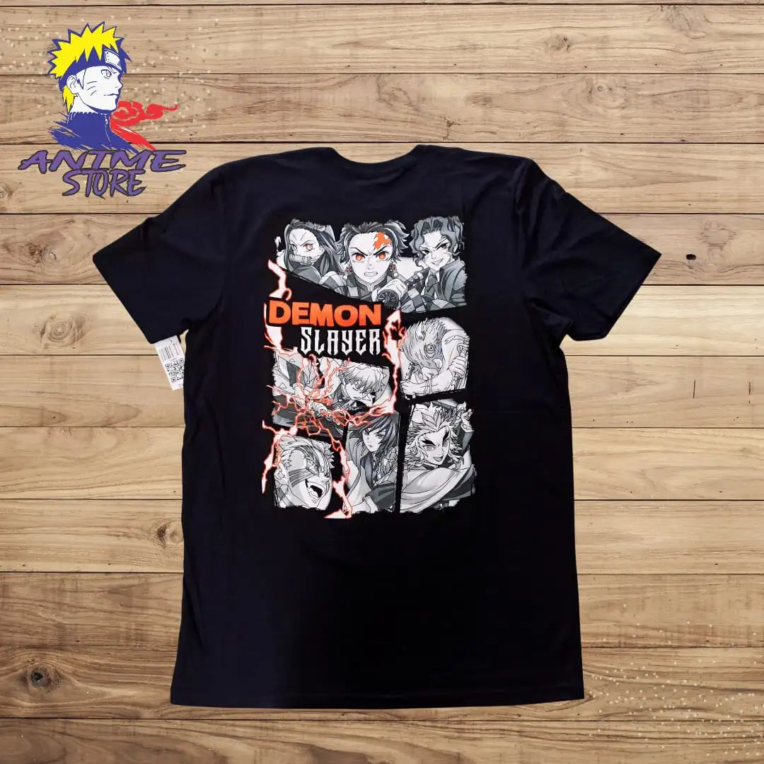 Playera demon slayer blanco y negro
