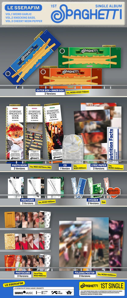 LE SSERAFIM - SPAGHETTI 1ST SINGLE ALBUM STANDARD RANDOM