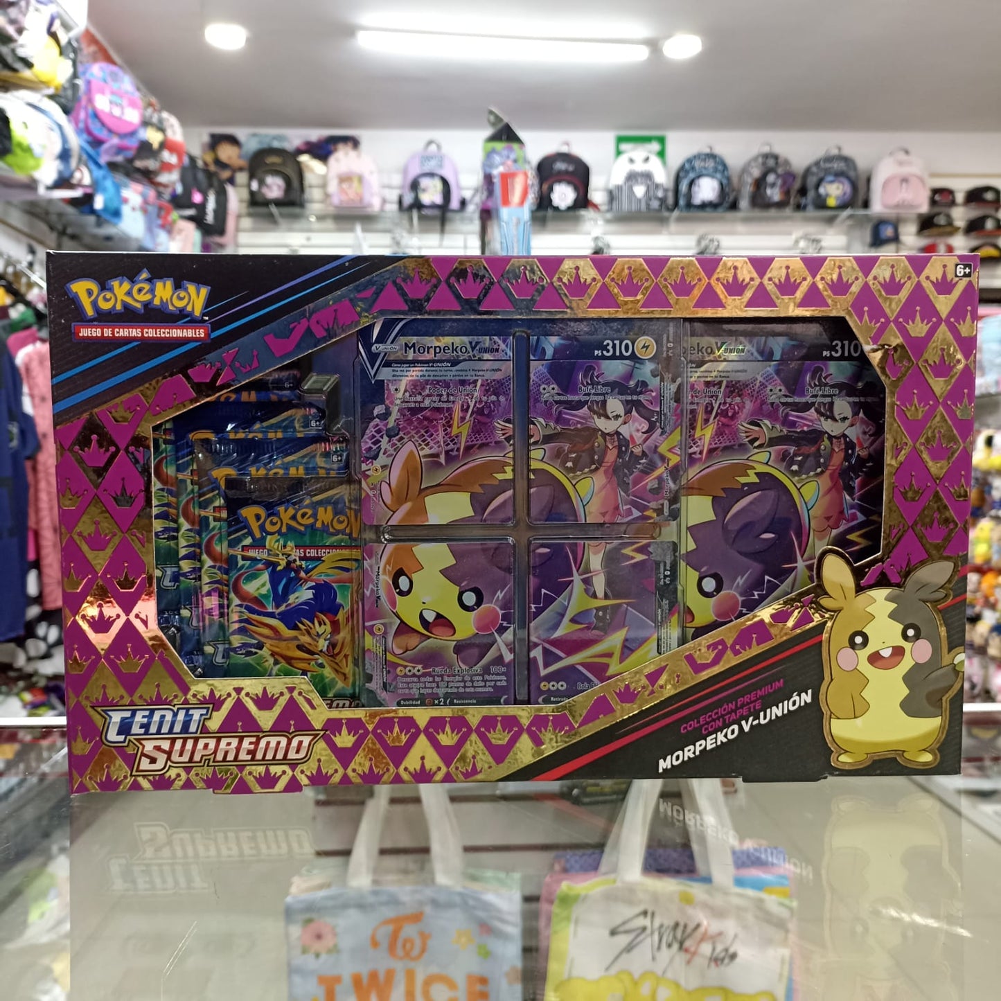 Tcg pokemon crown zenith morpeko v-union premium playmat collecion (español)
