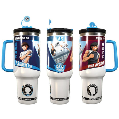 Termo Jumbo Acero inoxidable hermetico 1.1 L-Edicion Limitada-Tsubasa  vs Hiuga-Captain tsubasa