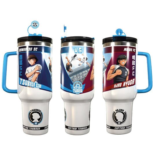 Termo Jumbo Acero inoxidable hermetico 1.1 L-Edicion Limitada-Tsubasa  vs Hiuga-Captain tsubasa