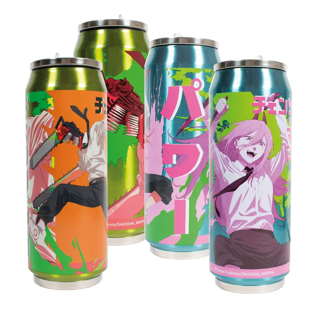 Termo Lata Dual Set Acero Inoxidable 520 ML-Edicion Limitada- Power y Chainsaw Man 2